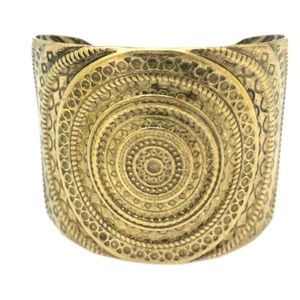 Bohemian Mandela Cut Gold Plated Bracelet Light